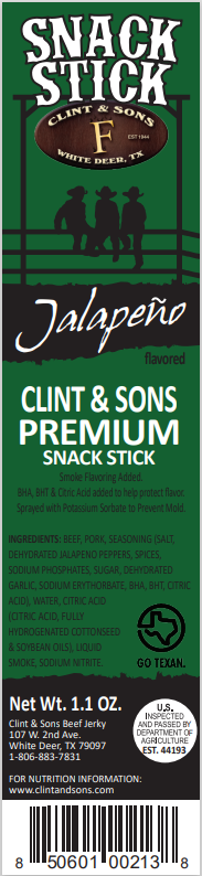 30- 1.1oz Jalapeño Snack Sticks